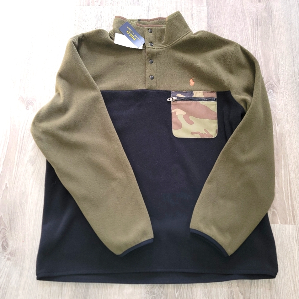 Polo Ralph Lauren Camo Pullover Fleece Mens Size: XL